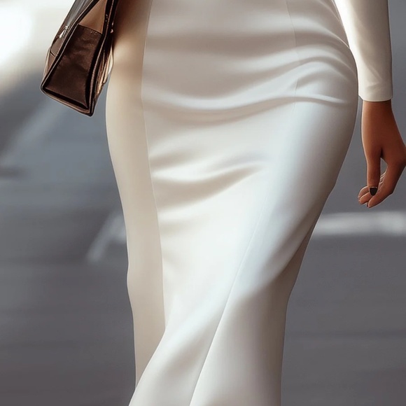 White blazer dress with lapel collar - Picture 4 of 4